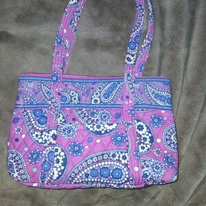 Vera Bradley Pink and Blue Paisley Shoulder Bag
